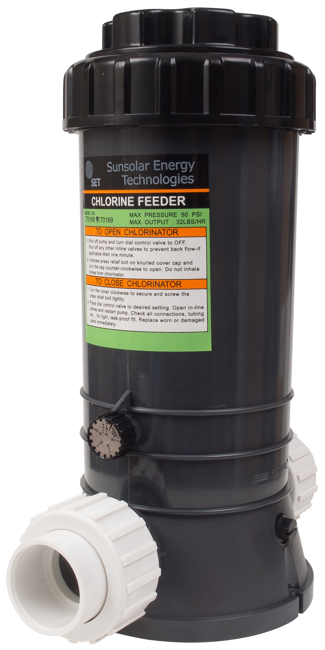 New Automatic Chlorinator for Swimming Pools In-Line 9 Lbs with Union Fittings