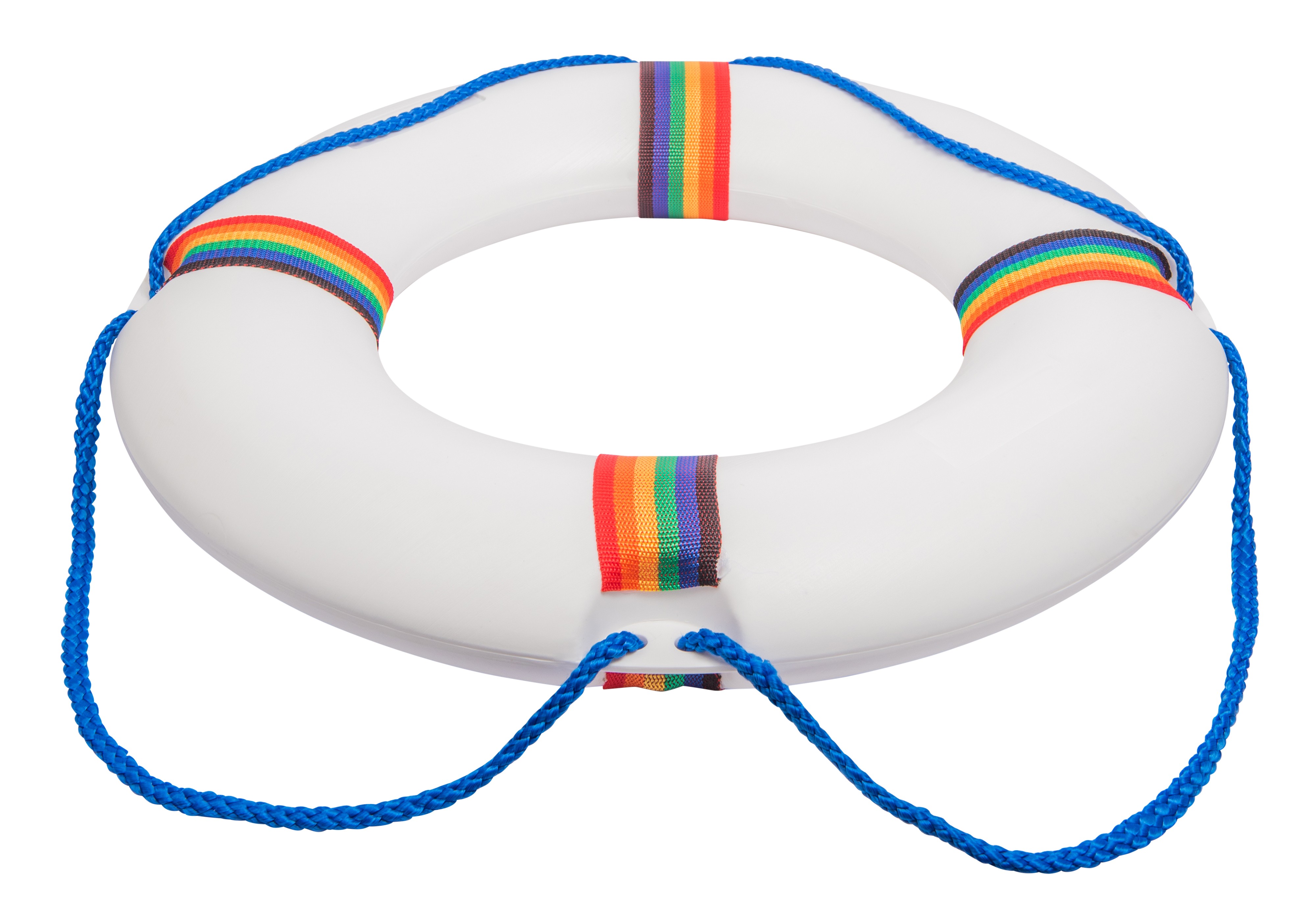 Plastic Ring Buoy for Swimming Pools 21 inch with Perimeter Rope
