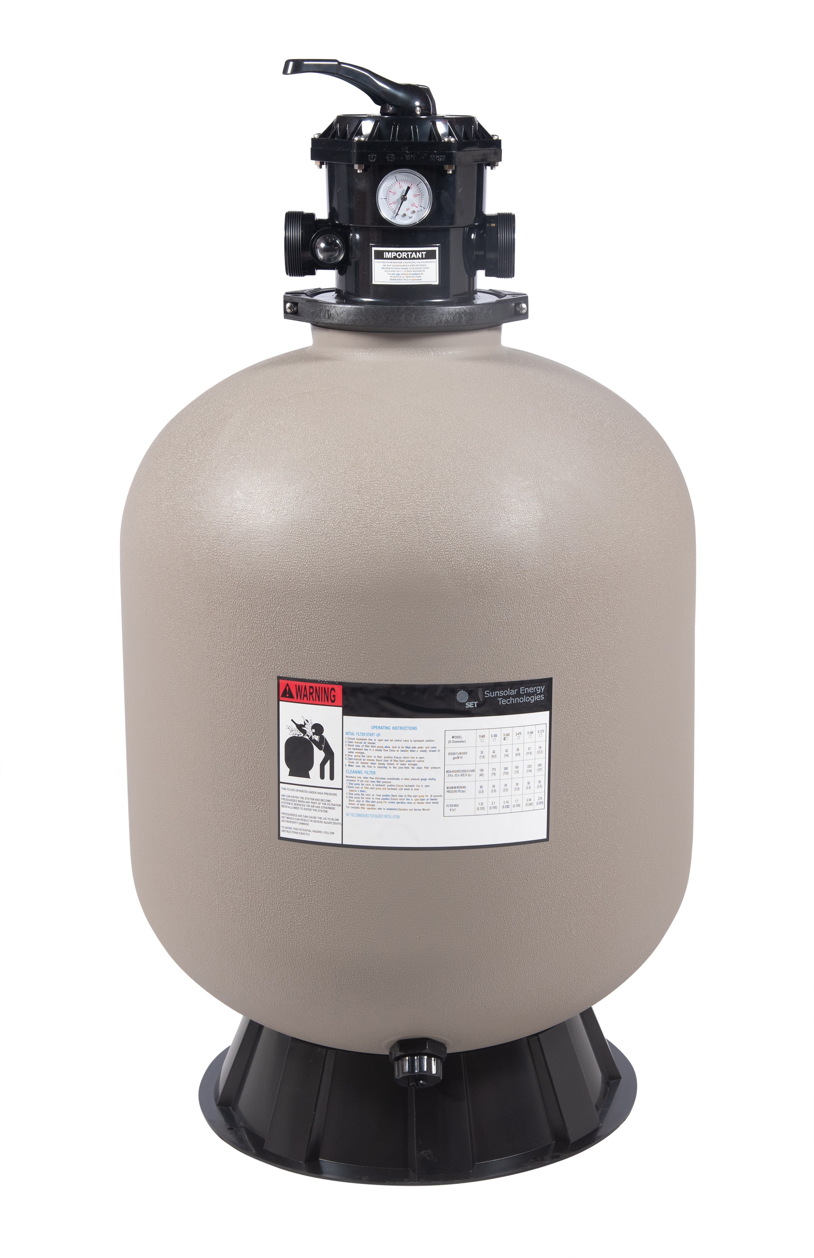 Sand Filter for Above-Ground Swimming Pool - 24 inch diameter