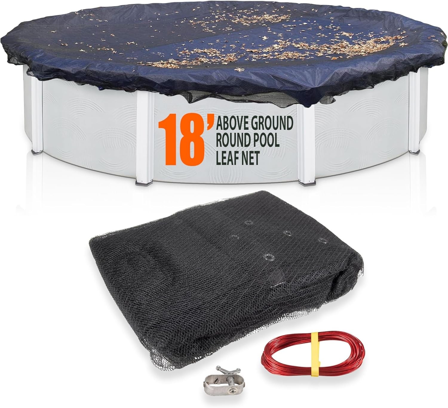 SET Sunsolar Energy Technologies Leaf Net Cover for 18 ft Round Above Ground Swimming Pool with Extra 3 ft Overlap