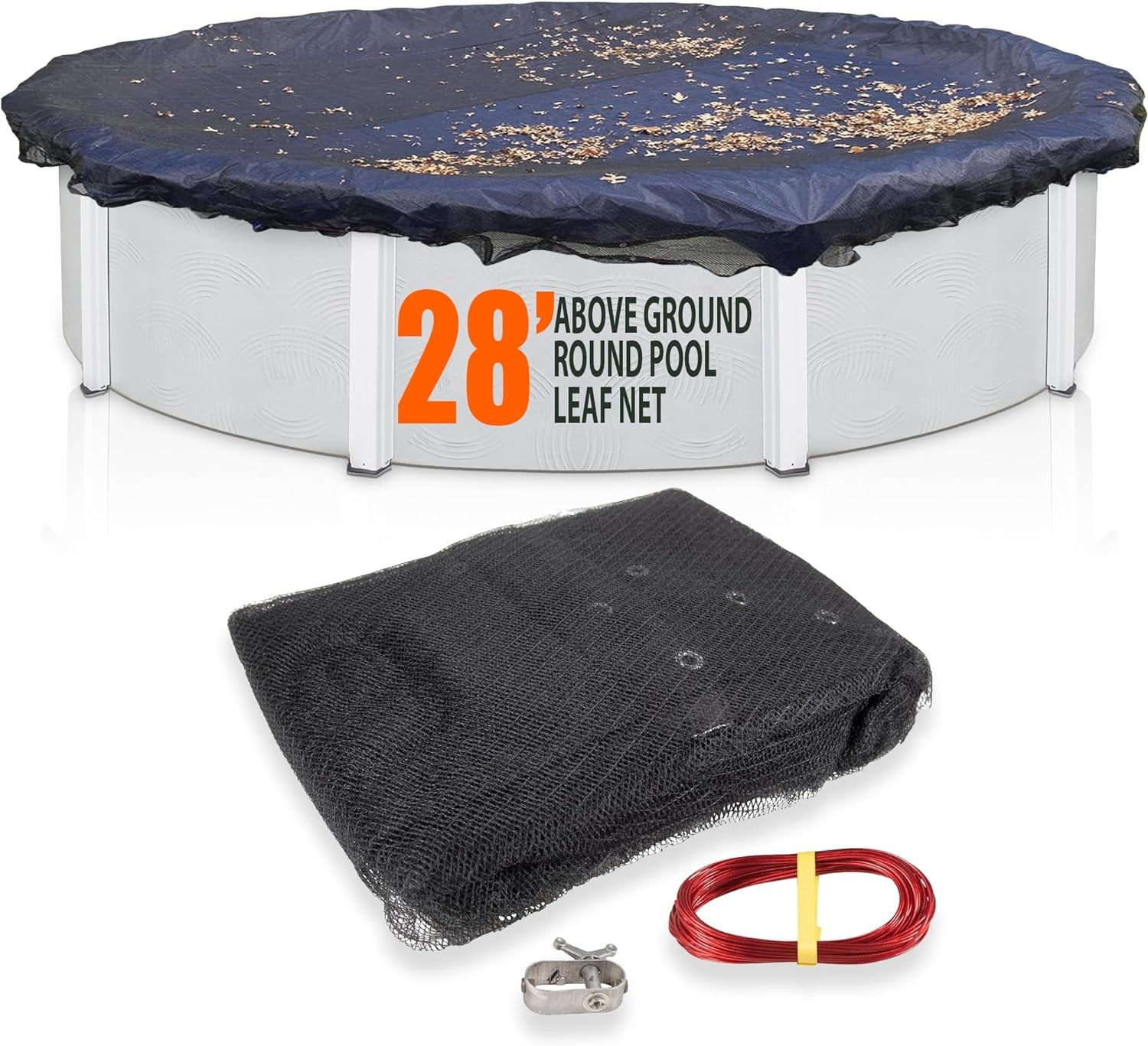 SET Sunsolar Energy Technologies Leaf Net Cover for 28 ft Round Above Ground Swimming Pool with Extra 3 ft Overlap