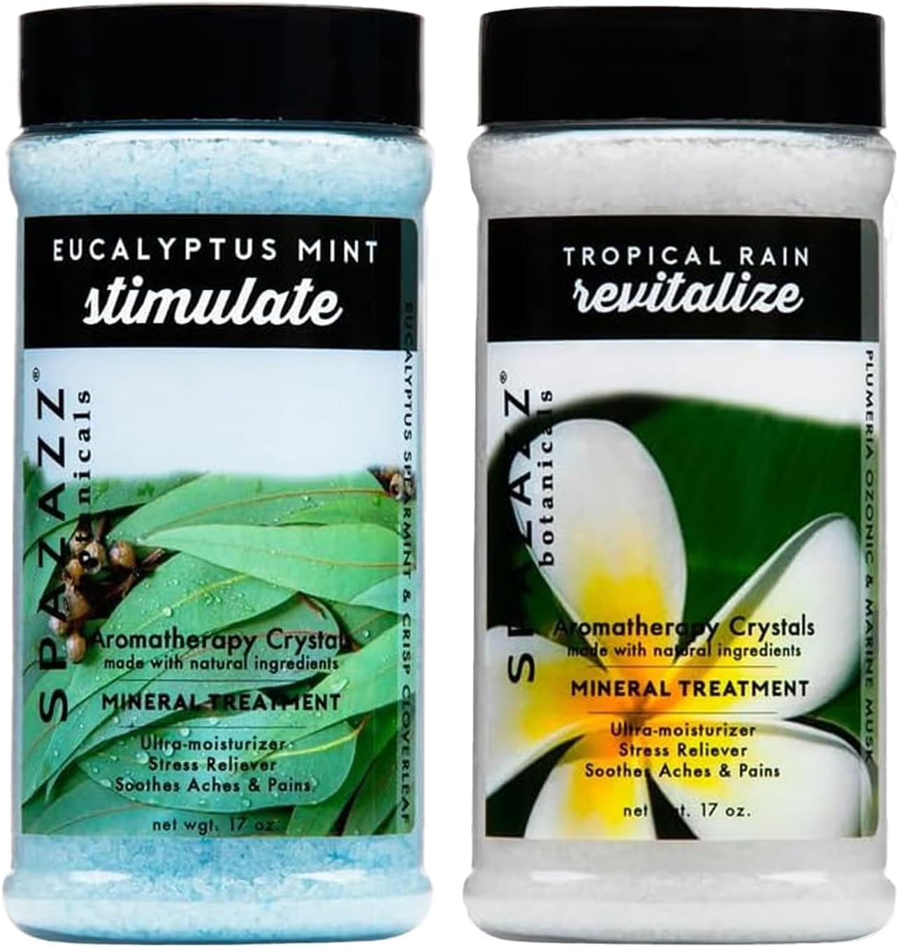 Spazazz Aromatherapy Spa and Bath Crystals 2PK - Eucalyptus Mint/Tropical Rain