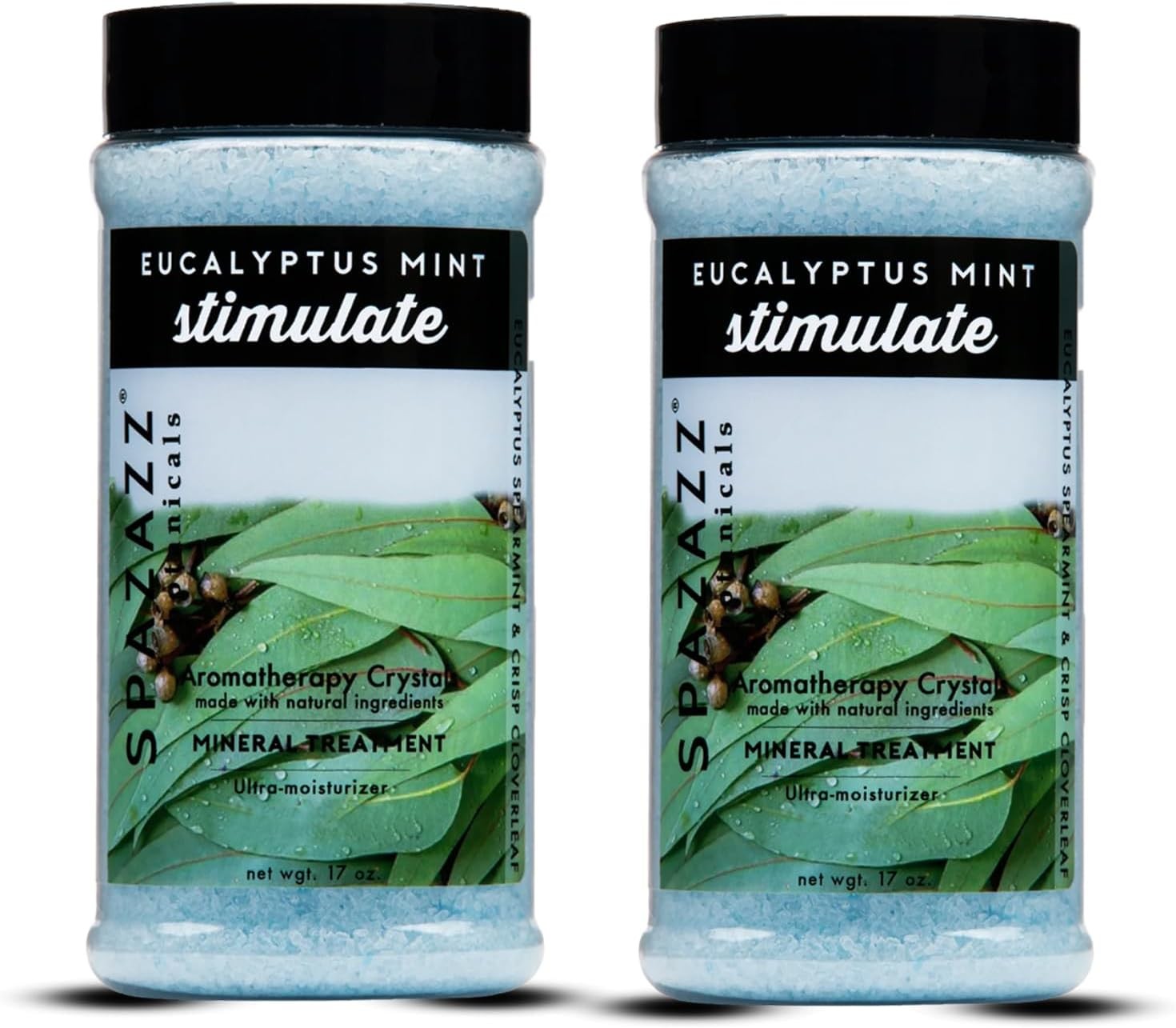 Spazazz Aromatherapy Spa and Bath Crystals - Eucalyptus Mint 17 oz (2 Pack)