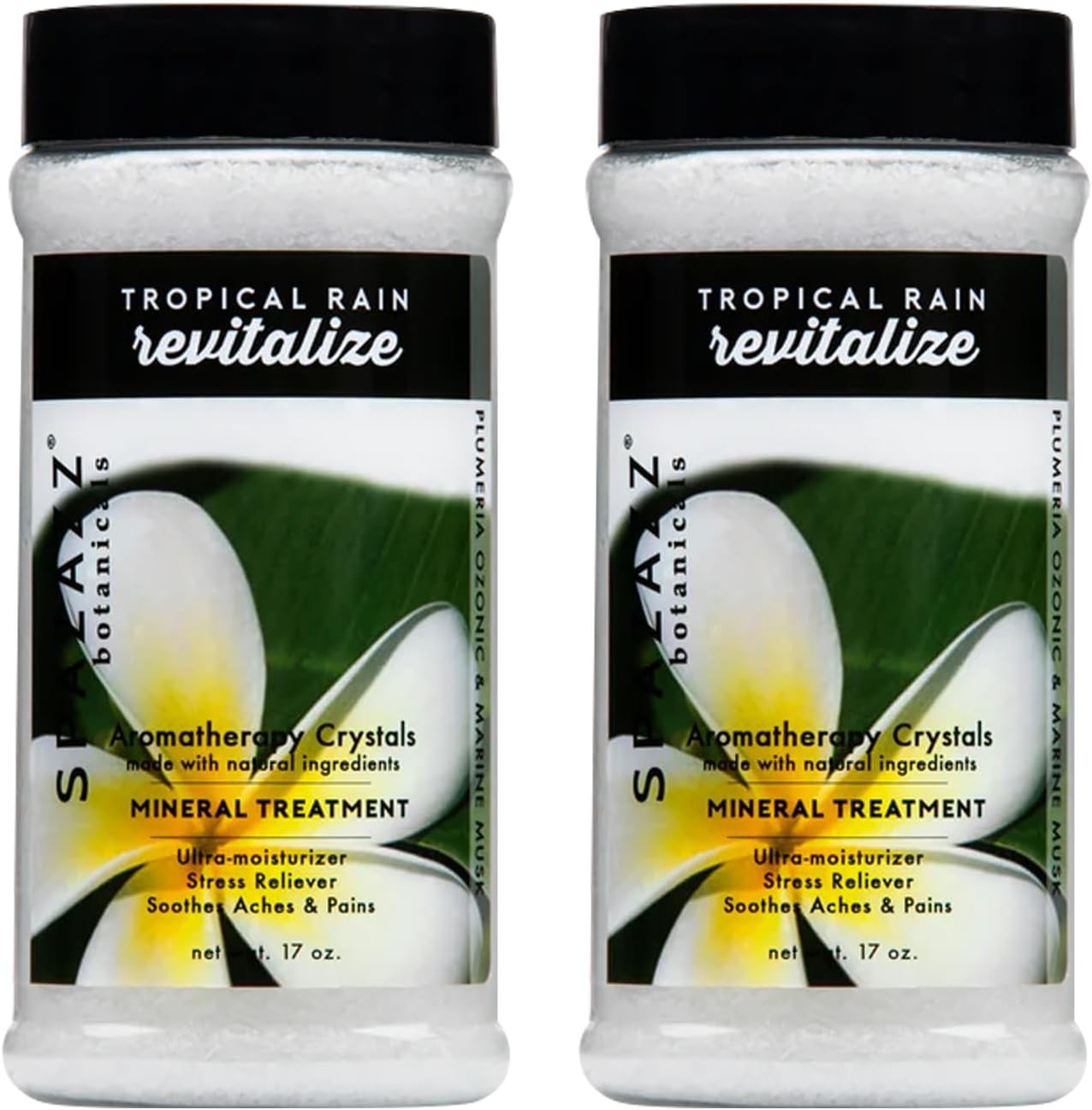 Spazazz Aromatherapy Spa and Bath Crystals - Tropical Rain 17oz (2 Pack)