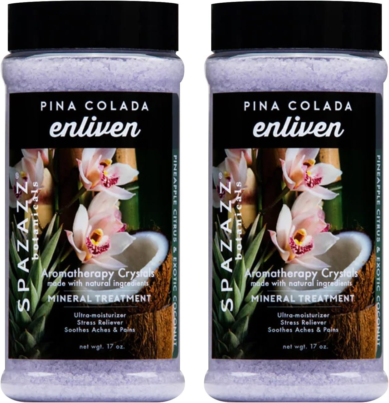 Spazazz Aromatherapy Spa and Bath Crystals - Pina Colada 17oz (2 Pack)