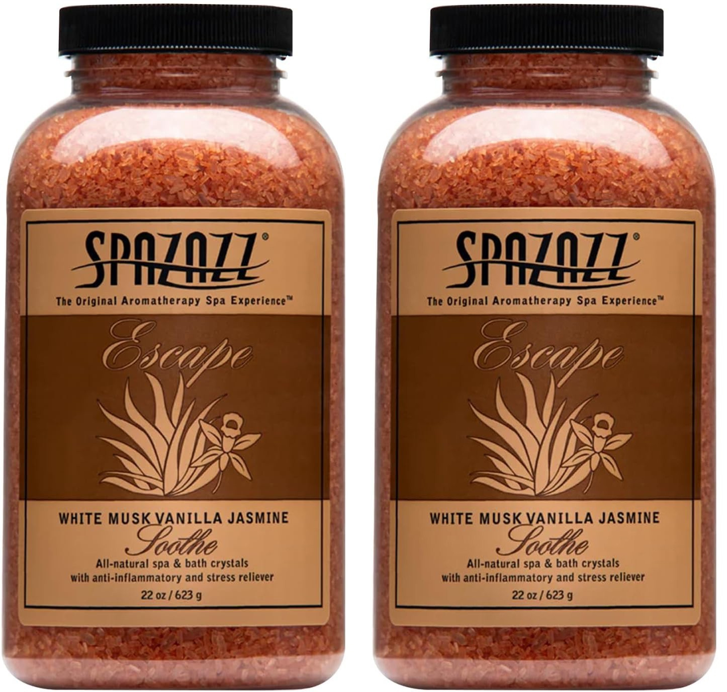 Spazazz Aromatherapy Spa and Bath Crystals-White Musk Jasmine Vanilla 22oz 2Pack
