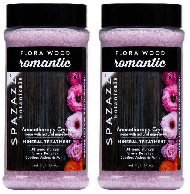 Spazazz Aromatherapy Spa and Bath Crystals - Flora Wood 17oz (2 Pack)