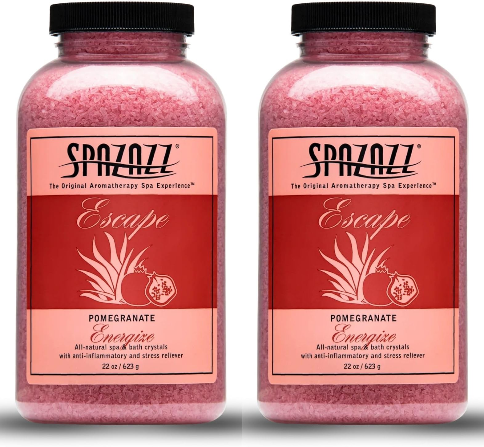 Spazazz Aromatherapy Spa and Bath Crystals - Pomegranate 22oz (2 Pack)