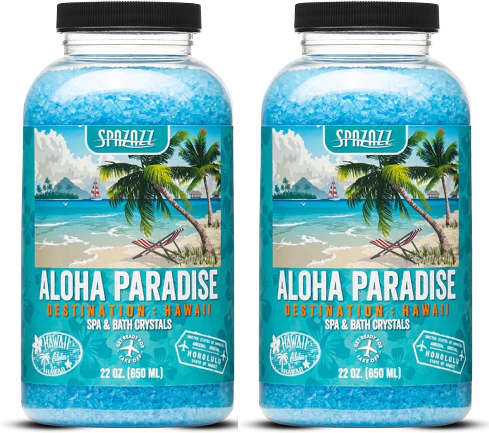 Spazazz Aromatherapy Spa and Bath Crystals - Aloha Paradise 22 oz (2 Pack)