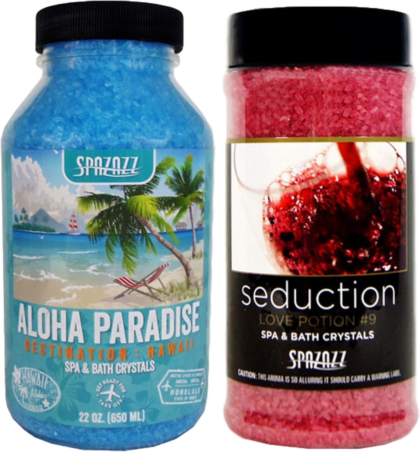 Spazazz Spa and Bath Crystals 2PK- Aloha Paradise 22oz/Love Potion no9 17oz