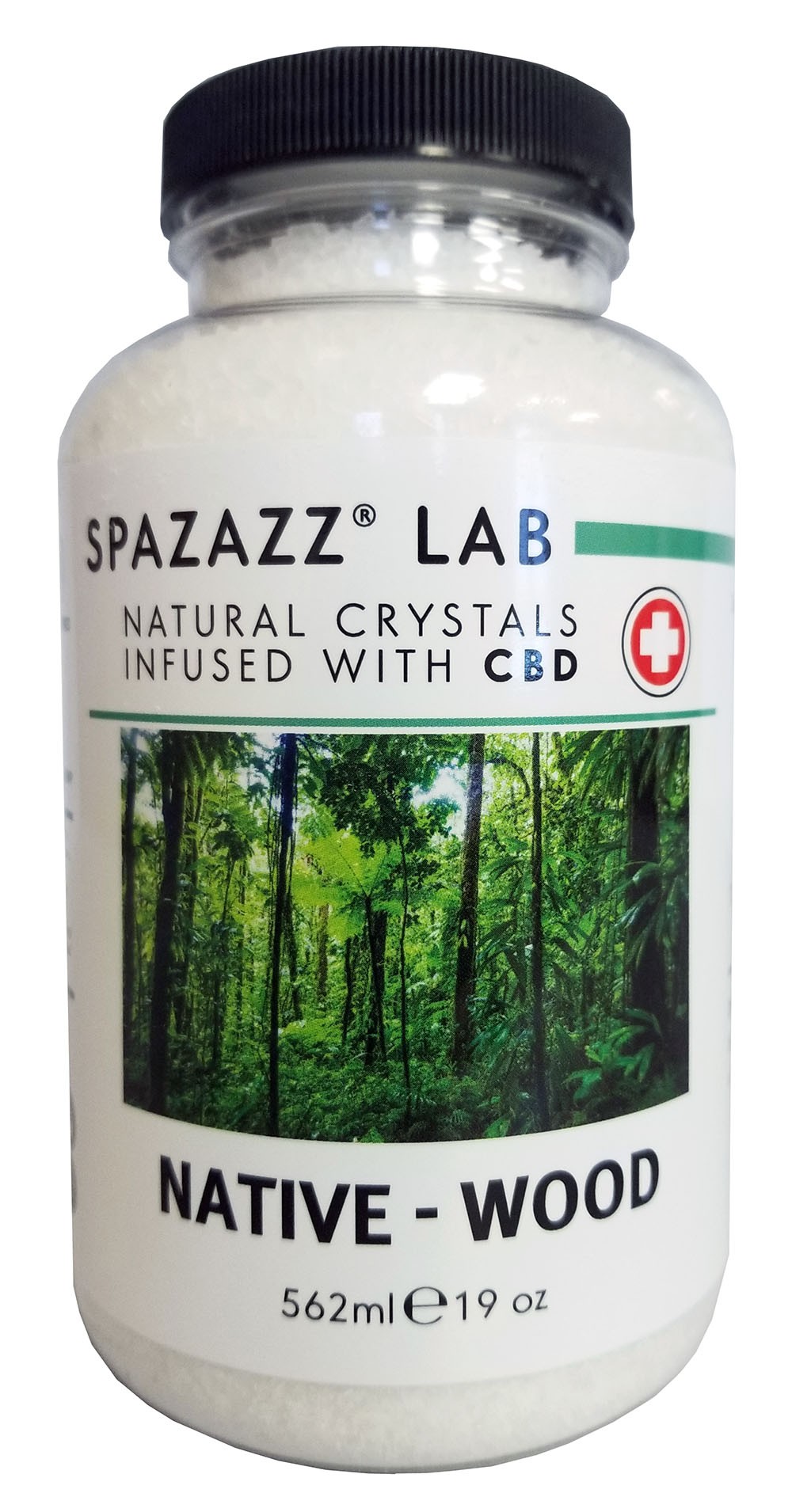 Spazazz Aromatherapy Spa and Bath Crystals Infused with CBD - Native Wood 19oz