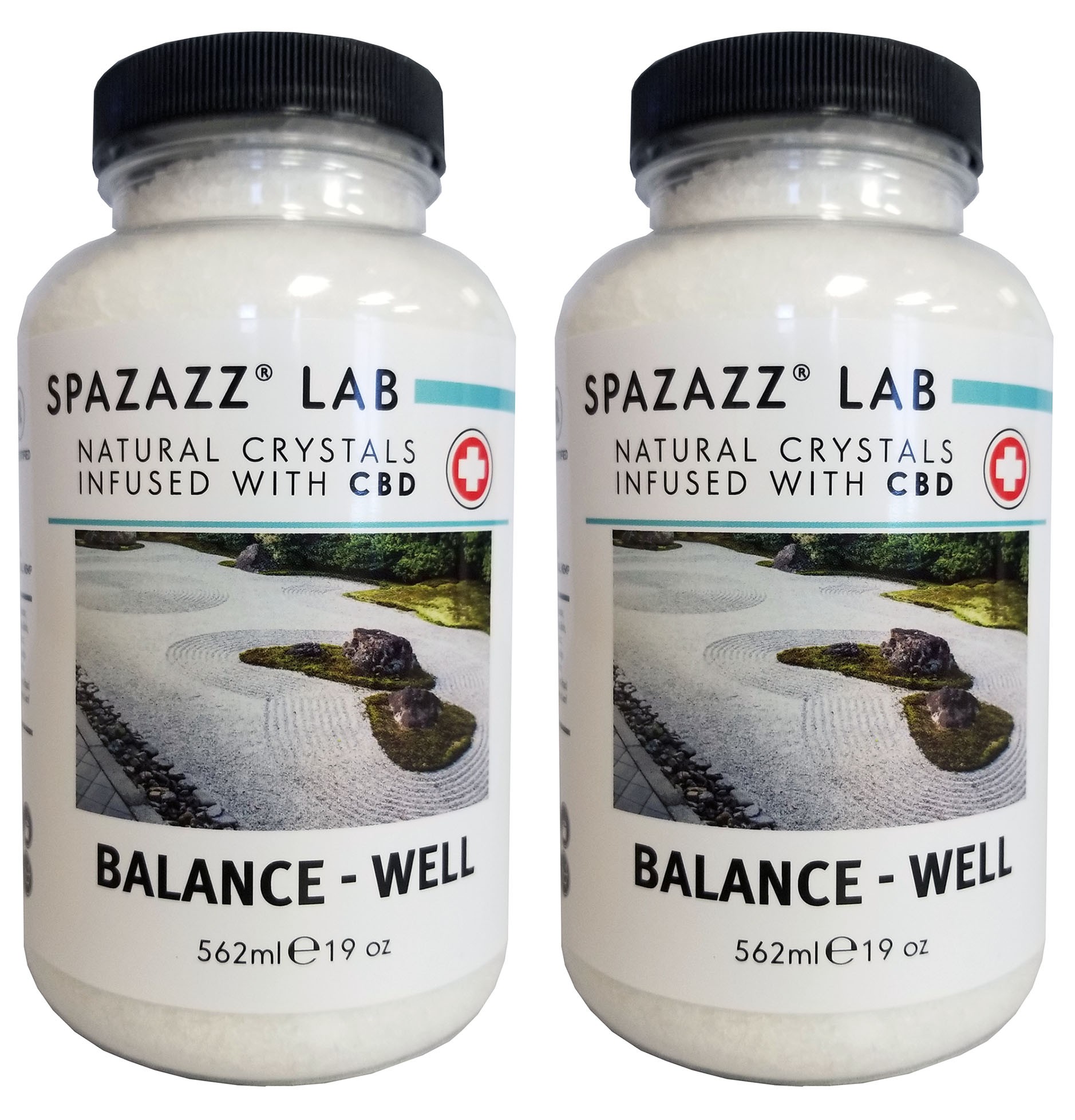 Spazazz Aromatherapy Spa & Bath Crystals Infused with CBD -Balance Well 19oz 2PK