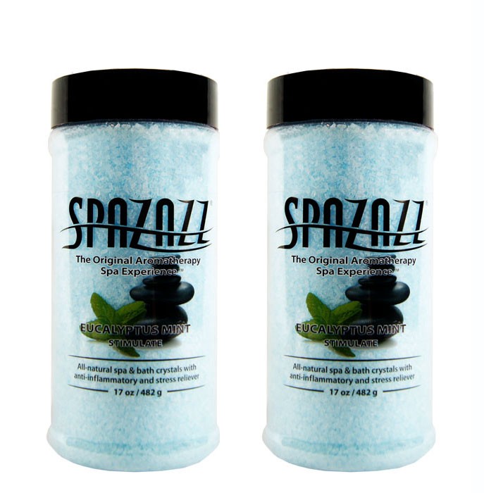 Spazazz Aromatherapy Spa and Bath Crystals - Eucalyptus Mint 17 oz (2 Pack)