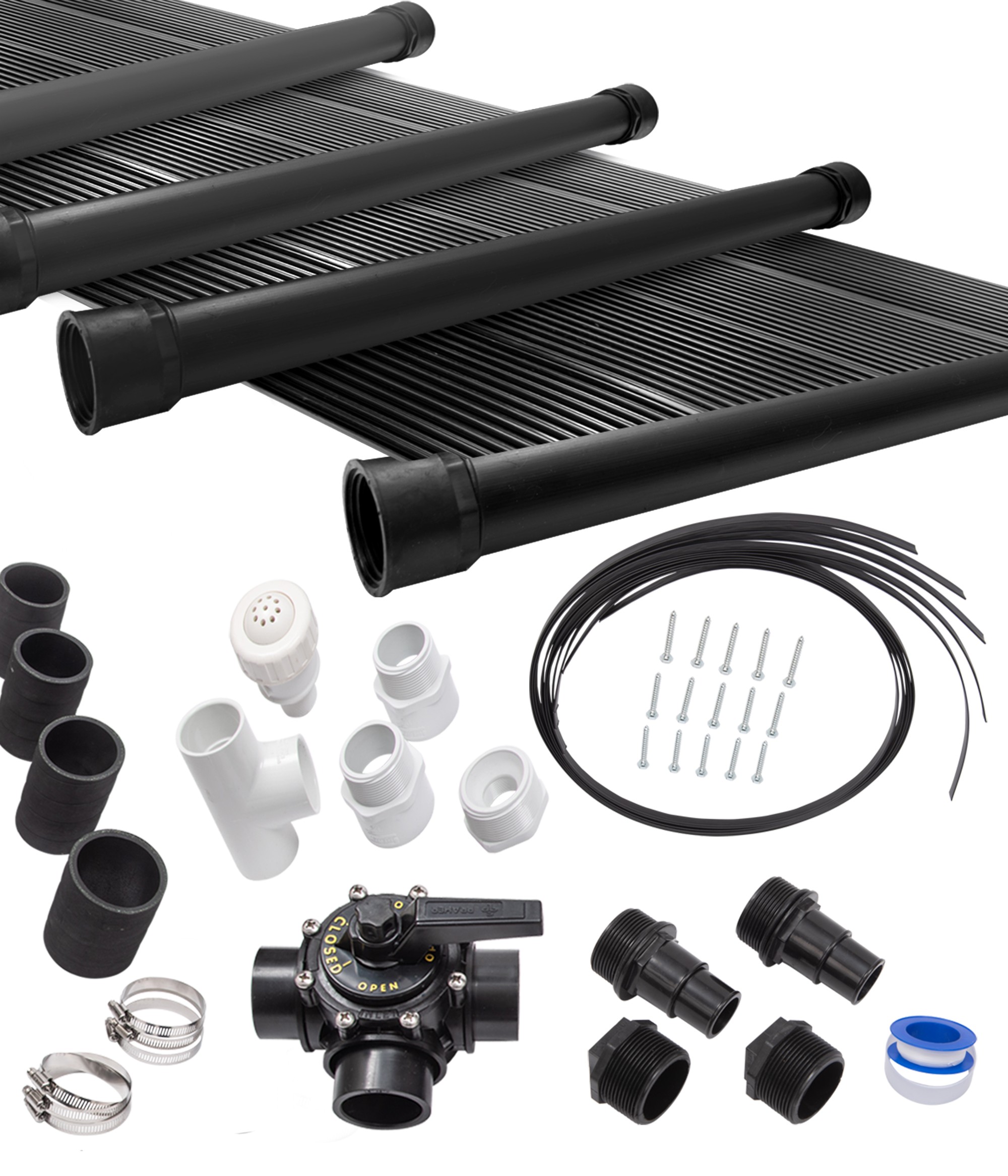 12-2X12' SunQuest Solar Swimming Pool Heater Complete System with Roof Kits