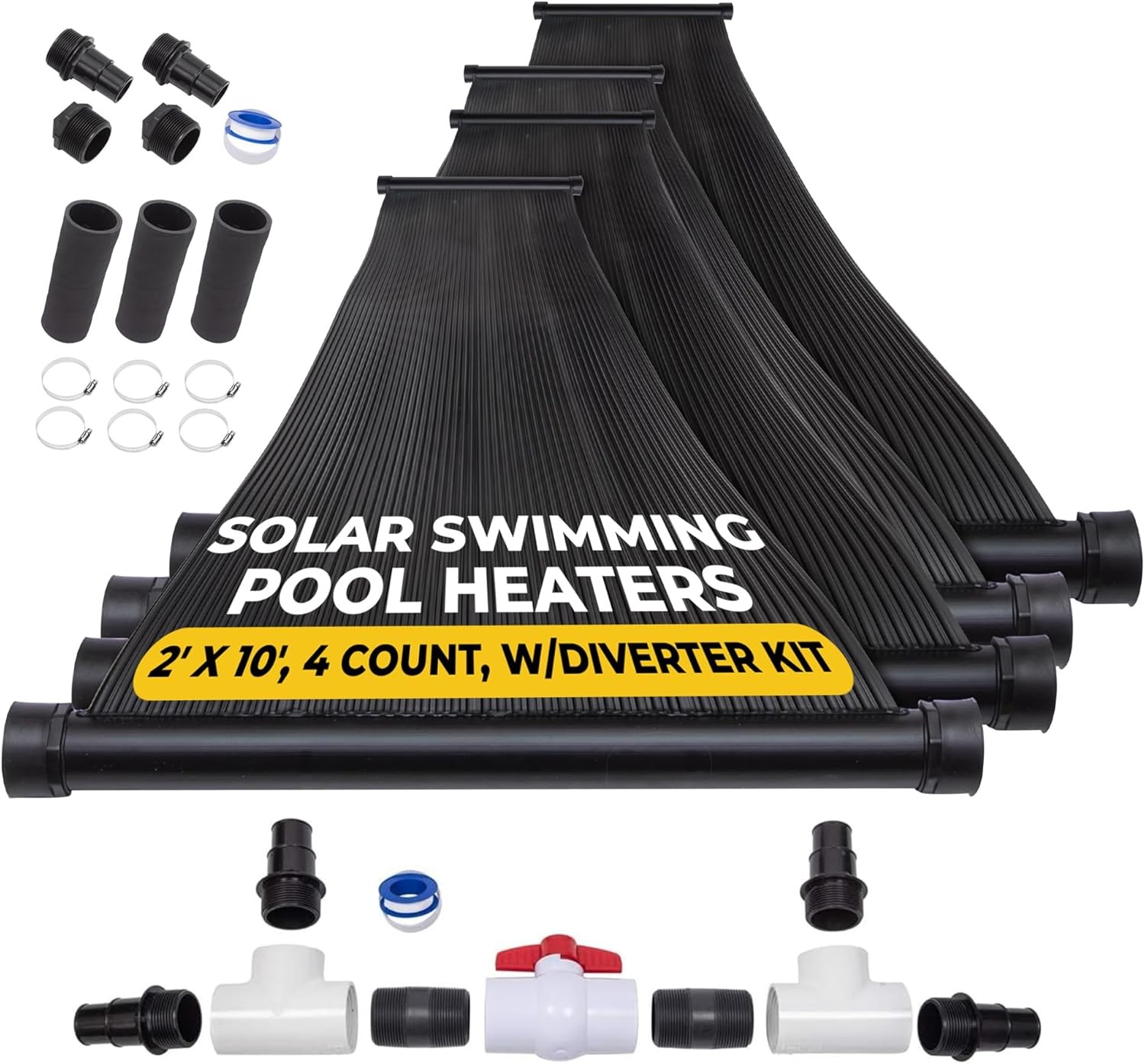 4-2X10' SunQuest Solar Swimming Pool Heater System with Diverter Kit