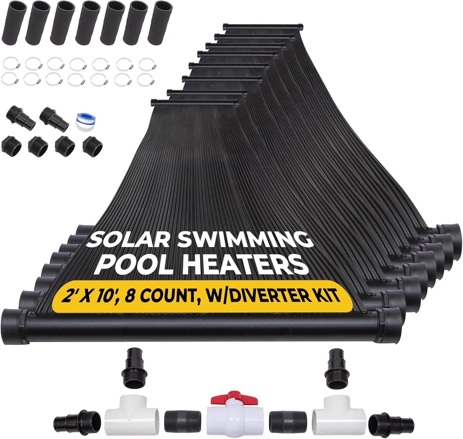 8-2'X10' SunQuest Solar Swimming Pool Heater System with Diverter Kit