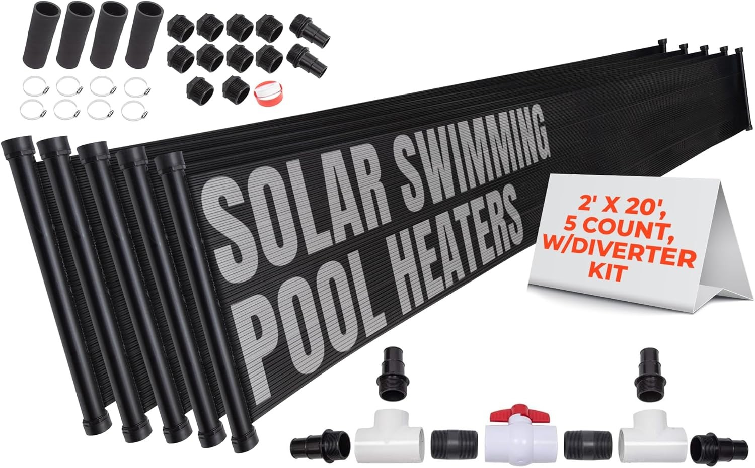 5-2'X20' SunQuest Solar Swimming Pool Heater System with Diverter Kit