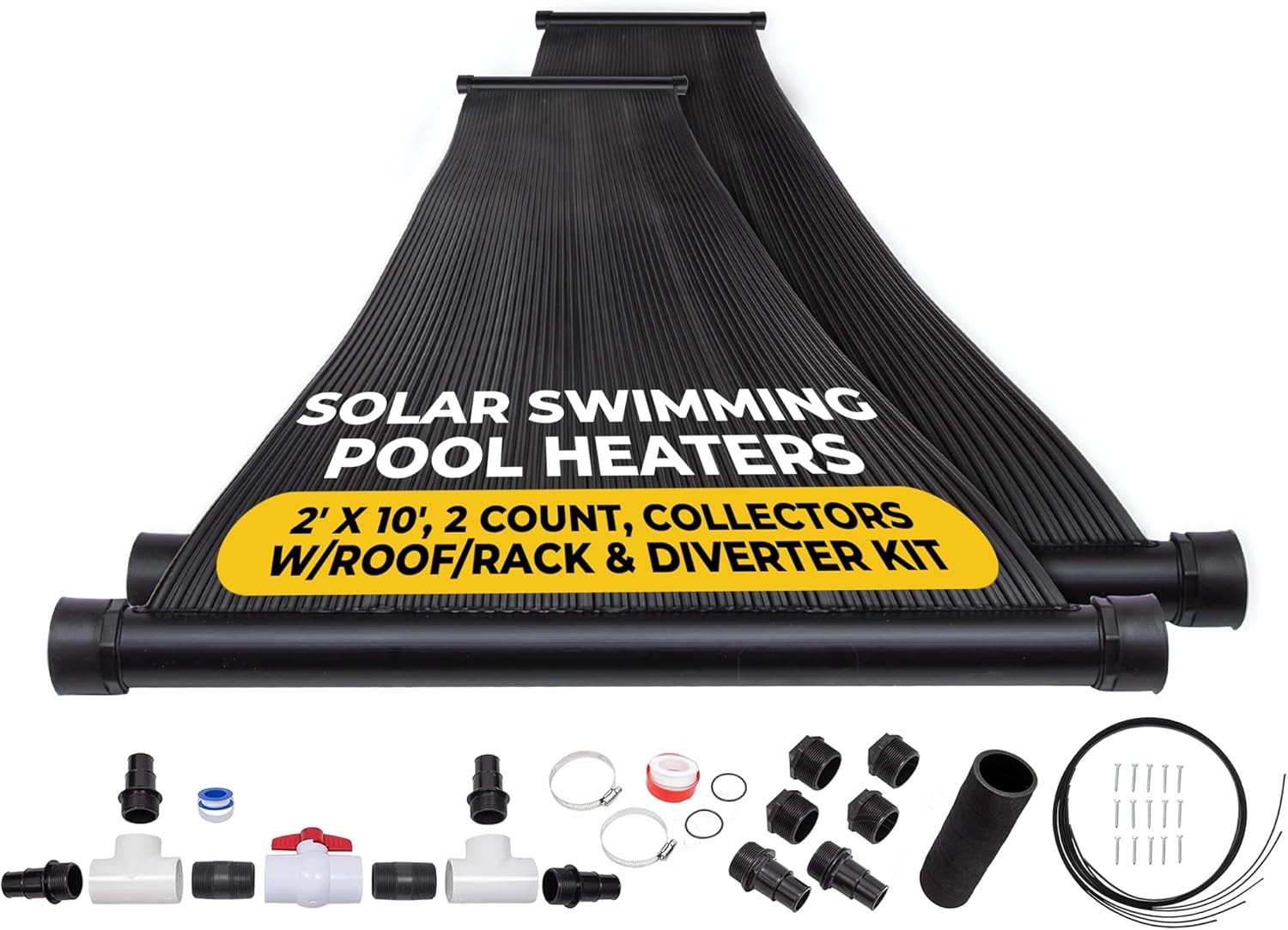 2-2'X10' SunQuest Solar Pool Heater with Diverter and Roof/Rack Mounting Kit
