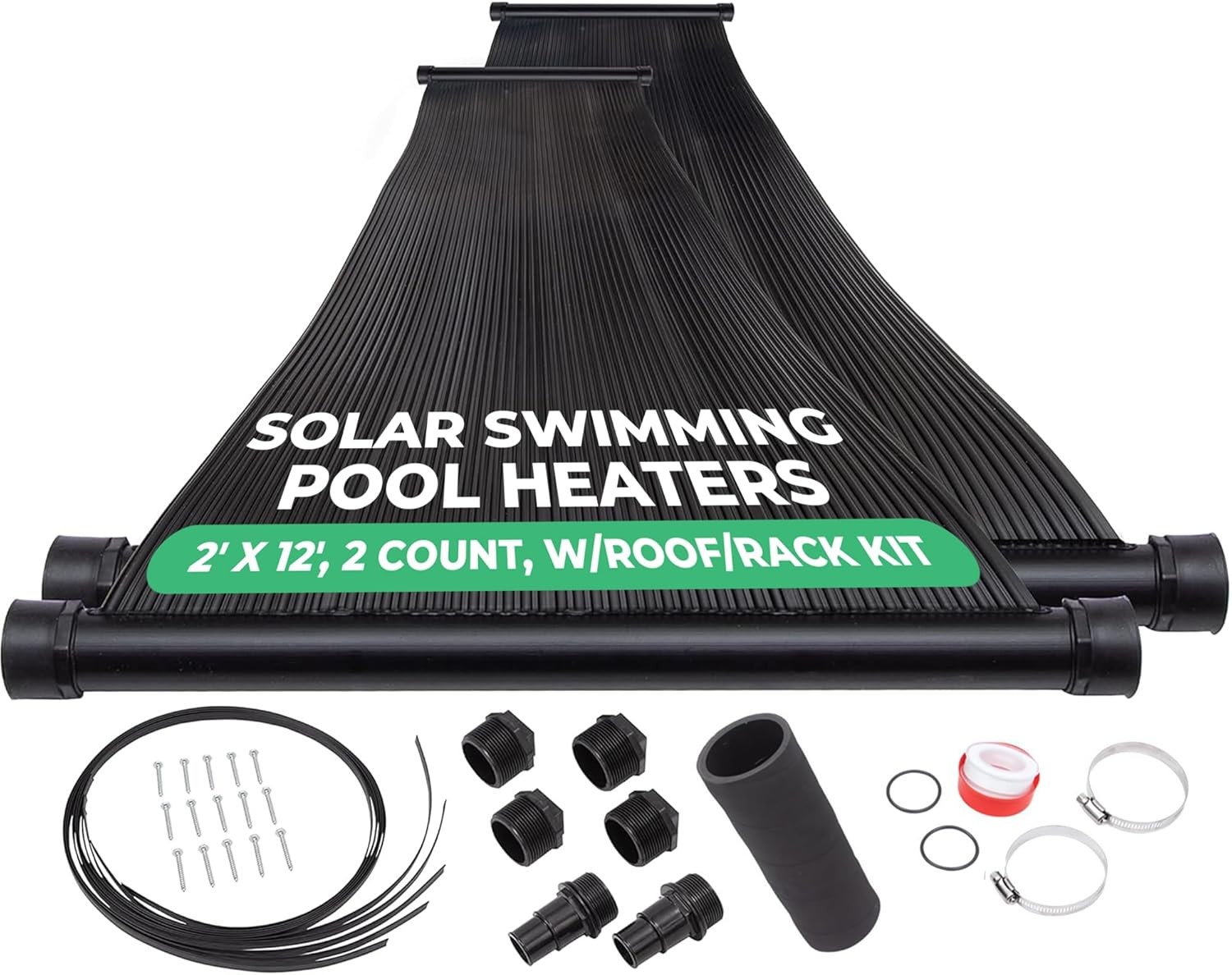 2-2'X12' SunQuest Solar Swimming Pool Heater with Roof/Rack Mounting Kit