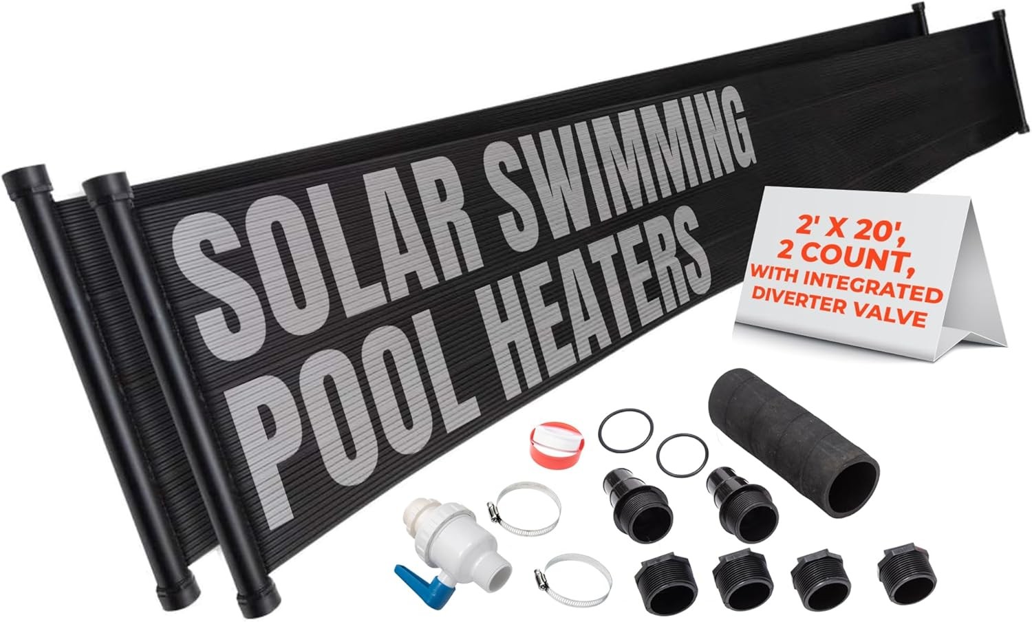2-2'X20' SunQuest Solar Swimming Pool Heater with Integrated Diverter Valve