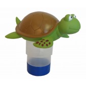 Floating Chlorine Bromine Dispenser for Swimming Pools Shaped as a Turtle