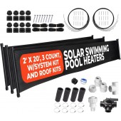 3-2X20' SunQuest Solar Swimming Pool Heater Complete System with Roof Kits