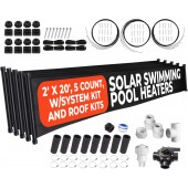 5-2X20' SunQuest Solar Swimming Pool Heater Complete System with Roof Kits