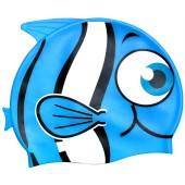 Little Buddy Silicone Swimcap for Children - Blue fish design