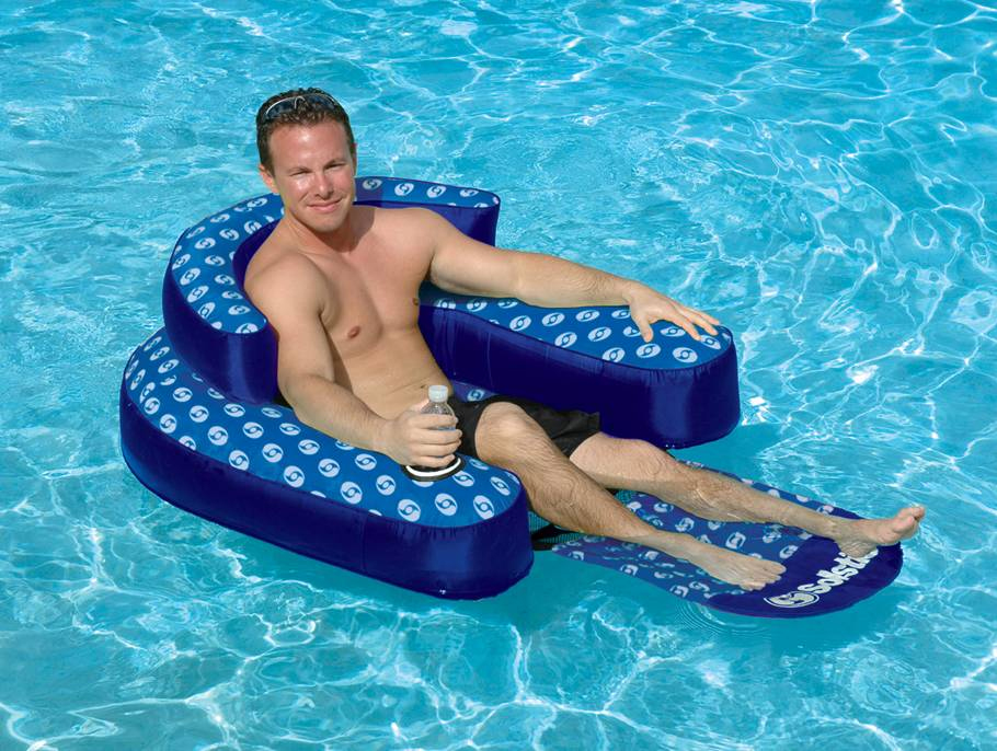 Inflatable Nylon Convertible Floating Lounge Chair 58" x 38" x 15". | eBay